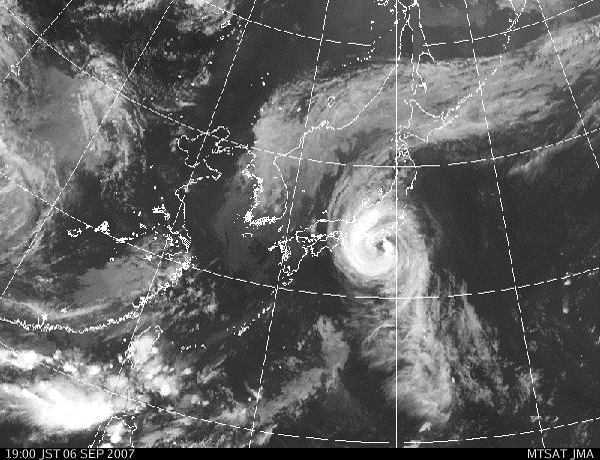 2007.9.6台風9号の衛星画像
